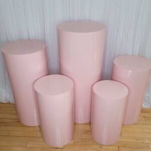 5Pc Pink Metal Plinth