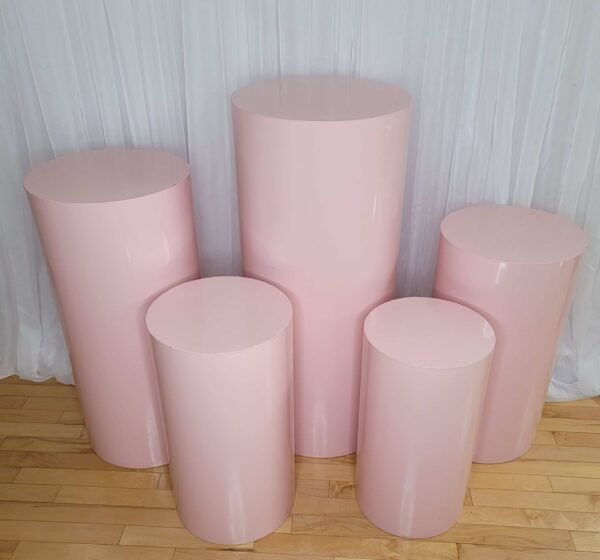 5Pc Pink Metal Plinth